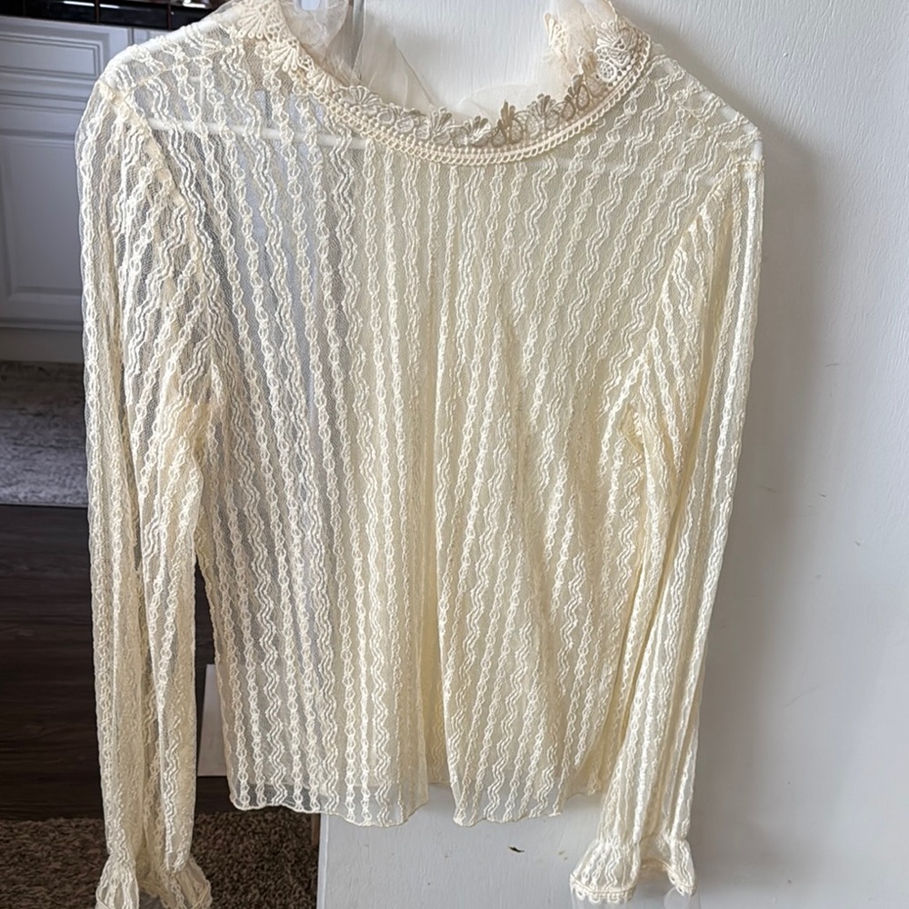 Elegant Cream Lace Top